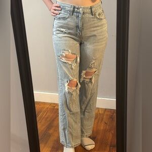 Aeropostale Blue Boyfriend Distressed Jeans